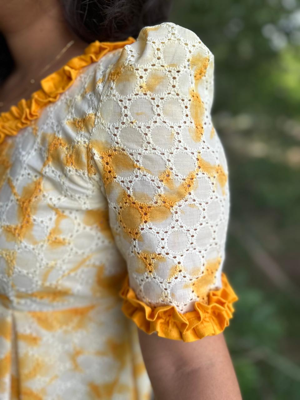 OBK0025 Yellow Tie die Midi