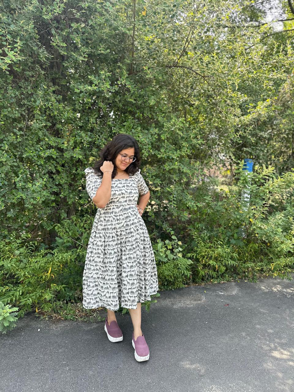 OBK0020 Grey animals Midi