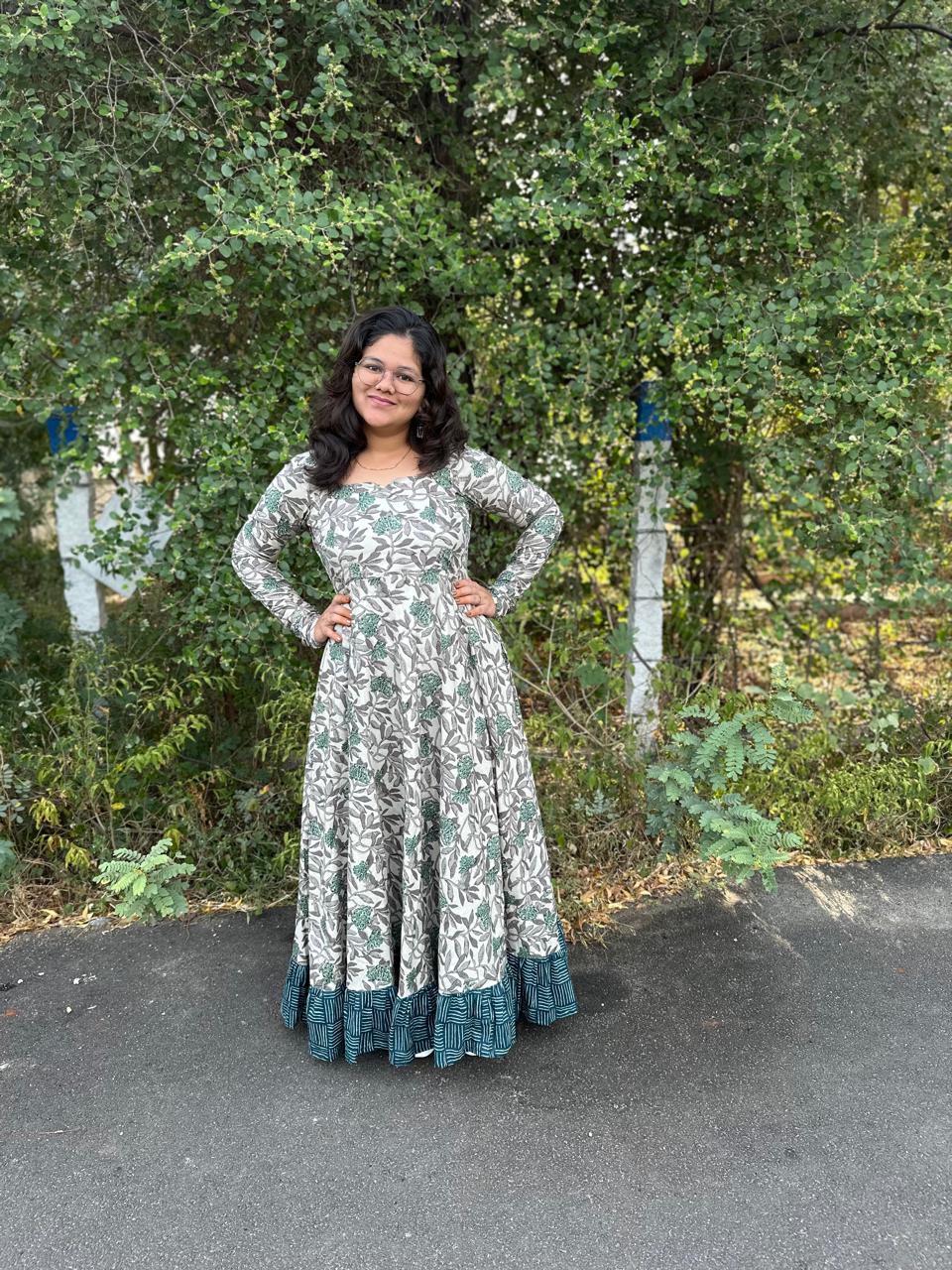 OBK0048 Grey green frock