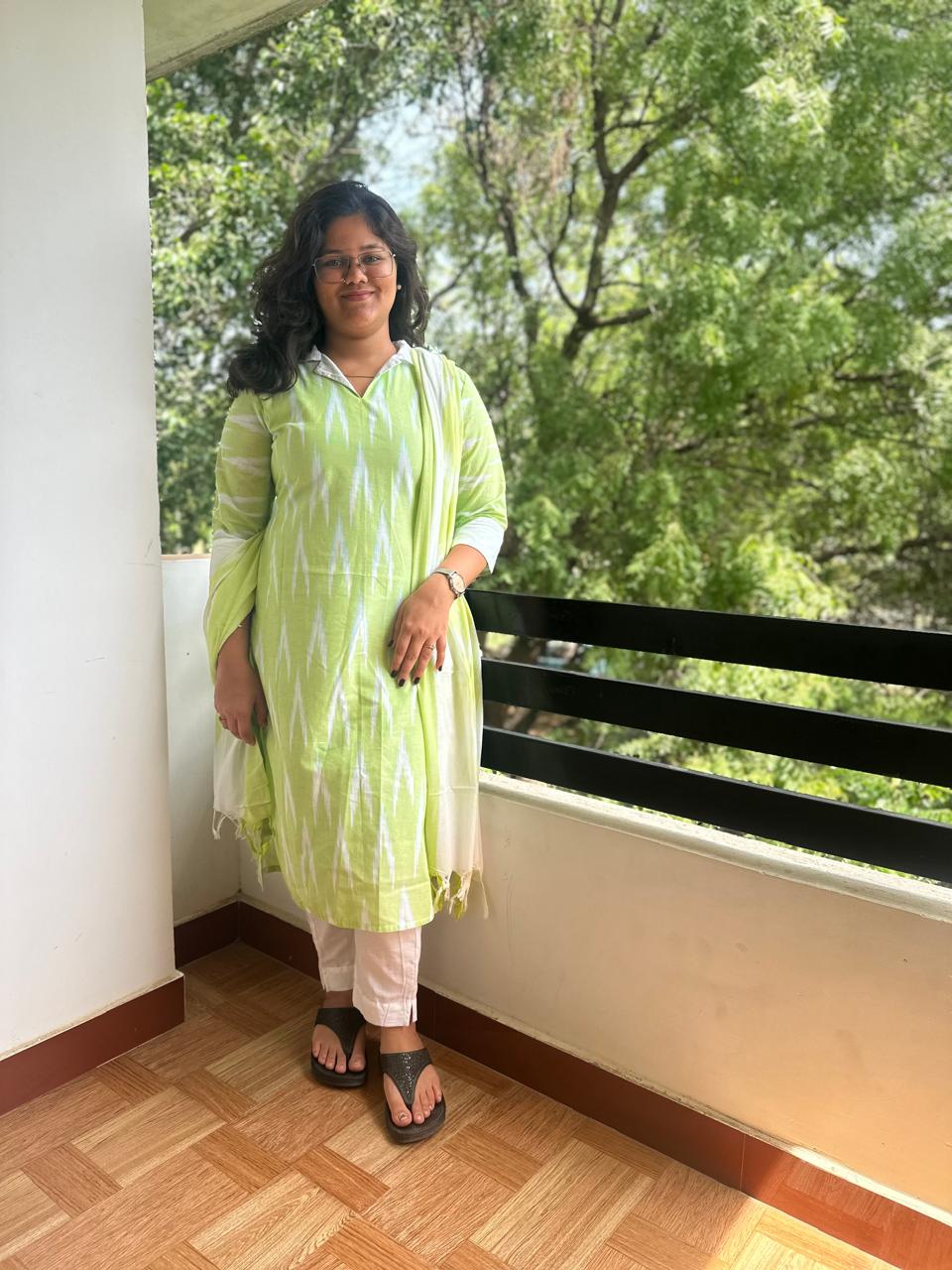 OBK0059 Green ikkat Chudi set