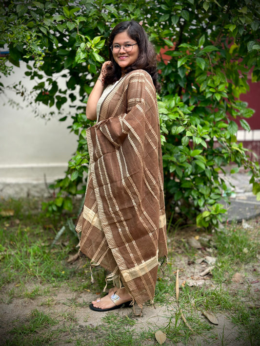 OBKD0001 Chocolate brown Dupatta