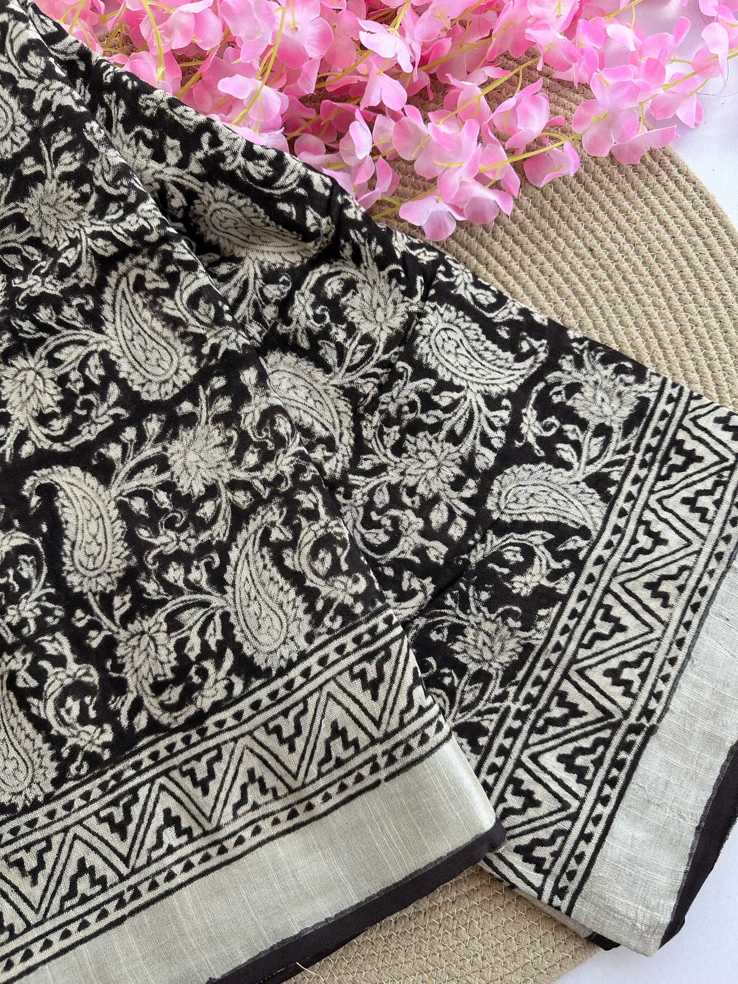 OBKS0011 Black mango saree