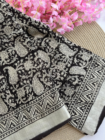 OBKS0011 Black mango saree