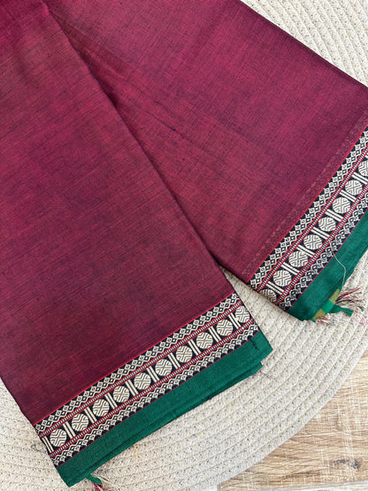 OBKS0022 Maroon Narayanpet saree