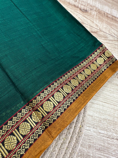 OBKS0023 Bottle green Narayanpet saree