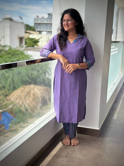 OBKC0020 KANIMOZHI Violet stripes