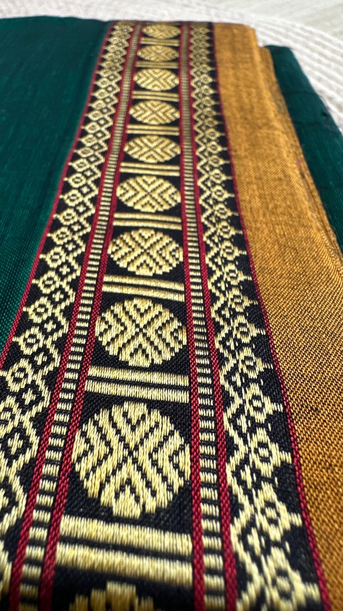 OBKS0023 Bottle green Narayanpet saree