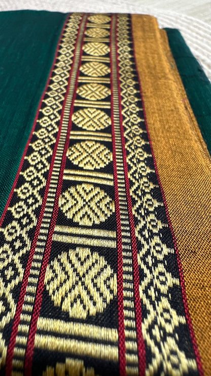 OBKS0023 Bottle green Narayanpet saree