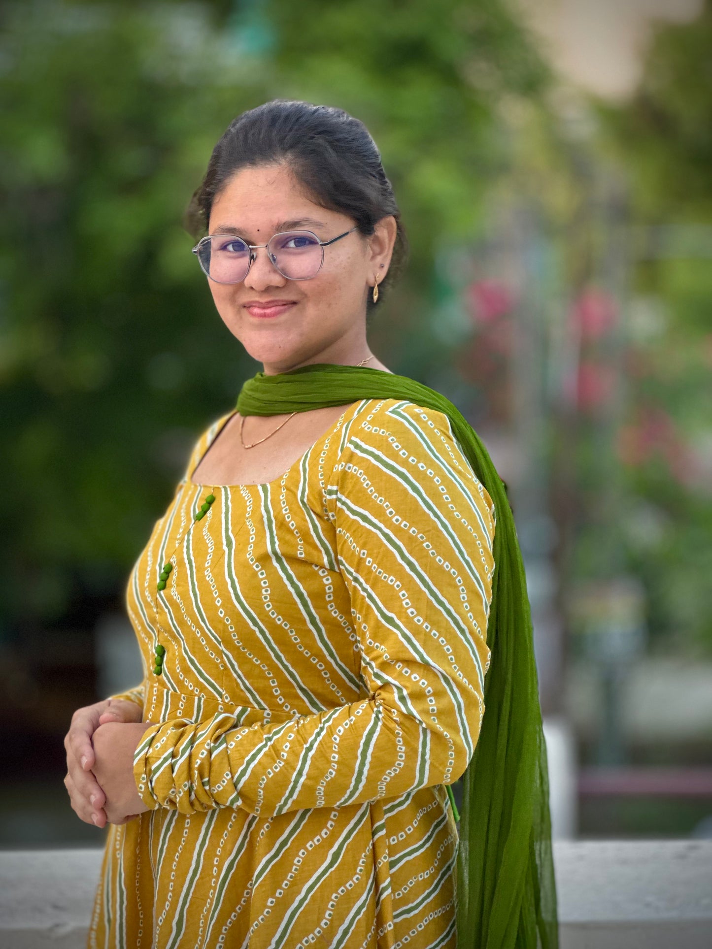 OBK0216 SNEHA - Yellow Bandhej