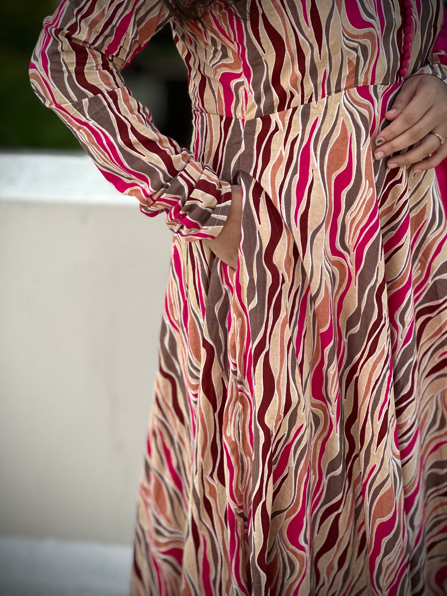OBKF0038 SNEHA - Pink stripes