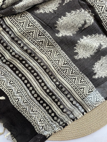 OBKS0011 Black mango saree