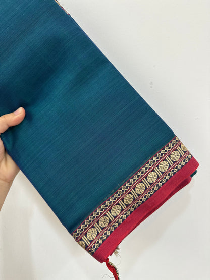 OBKS0024 Peacock Blue Narayanpet saree