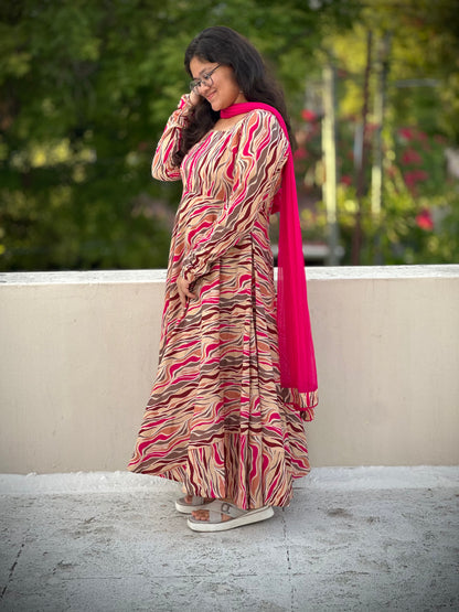 OBKF0038 SNEHA - Pink stripes