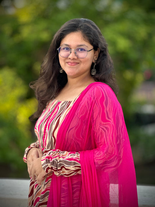 OBKF0038 SNEHA - Pink stripes