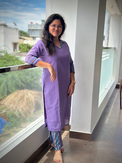 OBKC0020 KANIMOZHI Violet stripes