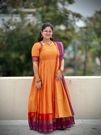 OBK0188 ASWATHY Frock-Yellow