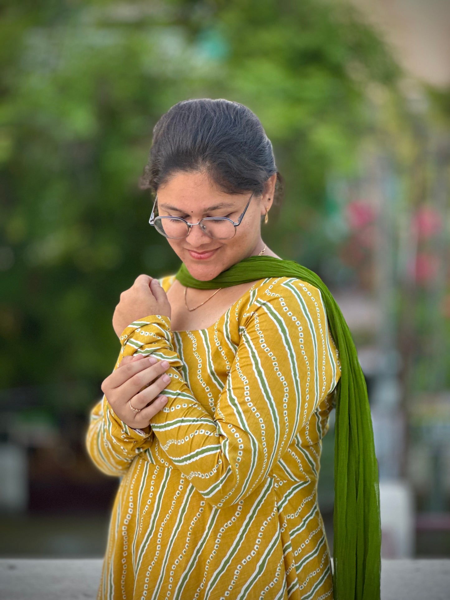 OBK0216 SNEHA - Yellow Bandhej