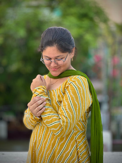 OBK0216 SNEHA - Yellow Bandhej