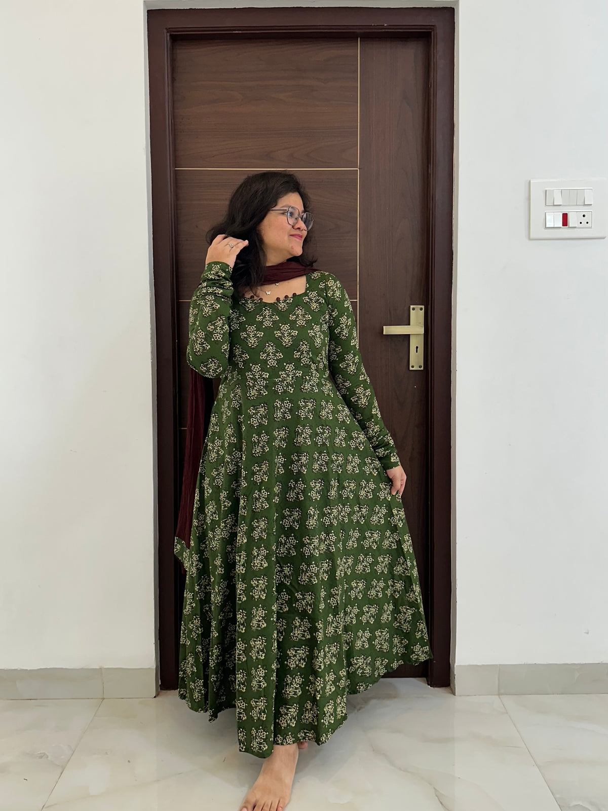 OBKF0054 SNEHA Olive Green