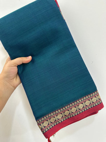 OBKS0024 Peacock Blue Narayanpet saree