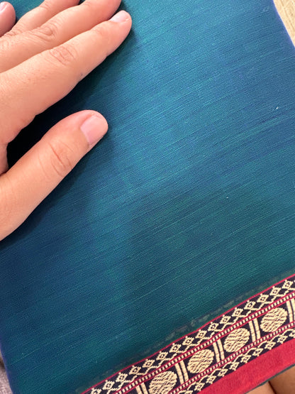 OBKS0024 Peacock Blue Narayanpet saree