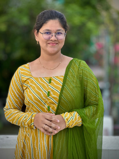 OBK0216 SNEHA - Yellow Bandhej