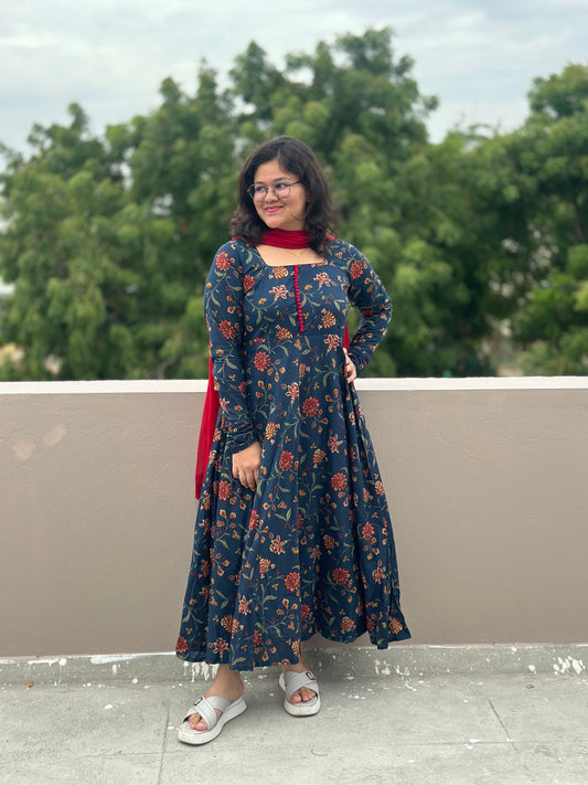 OBKF0051 SNEHA - Peacock blue