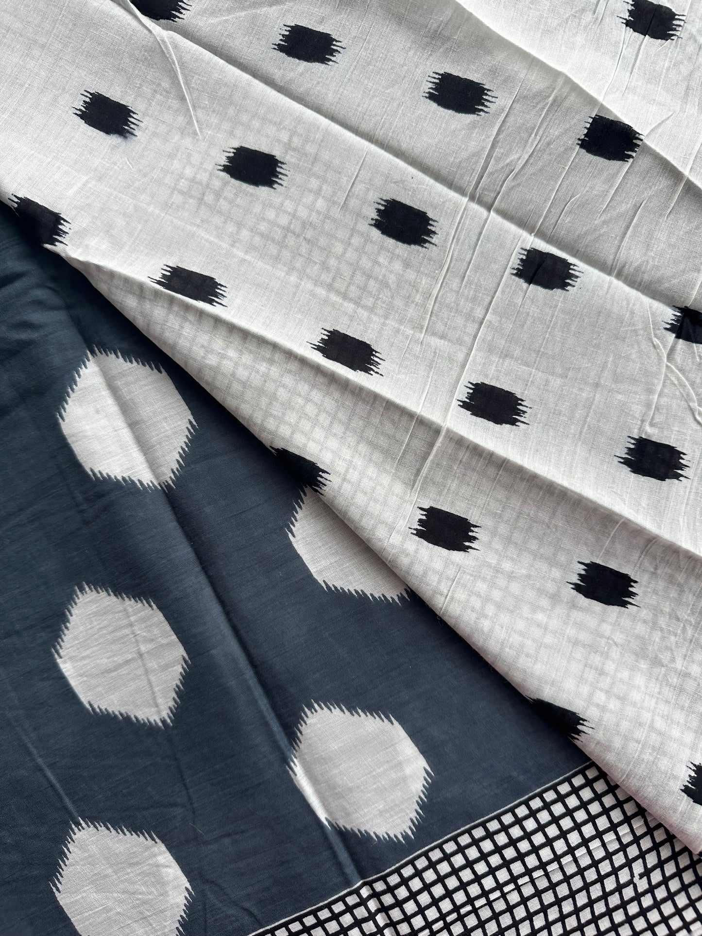 OBKS0020 Mul cotton saree - Grey