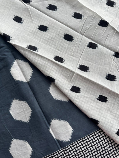OBKS0020 Mul cotton saree - Grey