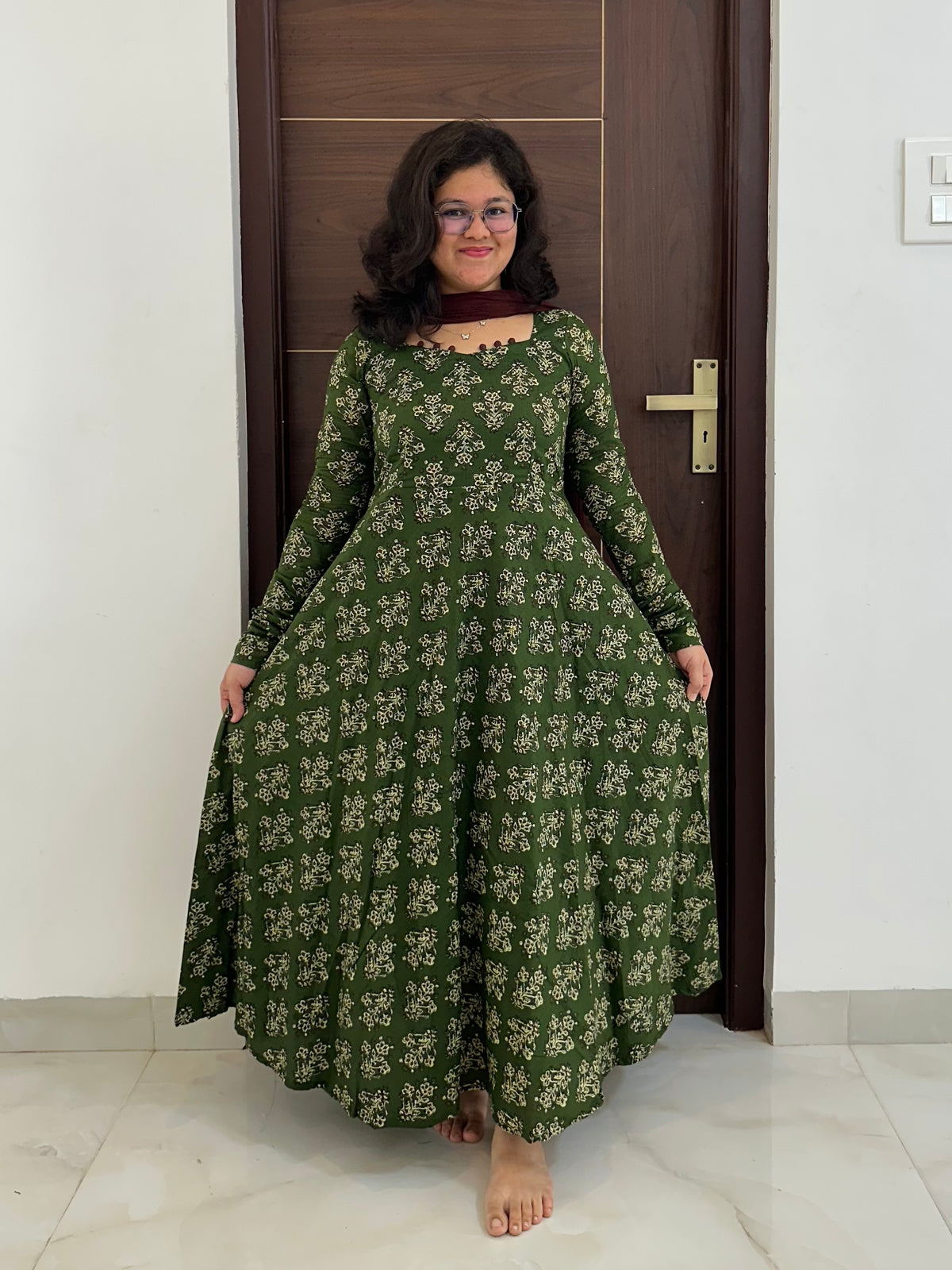 OBKF0054 SNEHA Olive Green