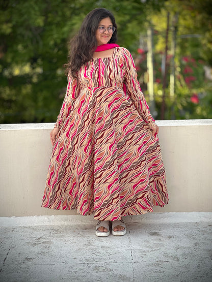 OBKF0038 SNEHA - Pink stripes