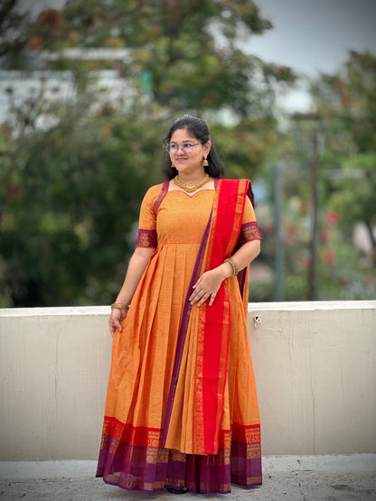 OBK0188 ASWATHY Frock-Yellow