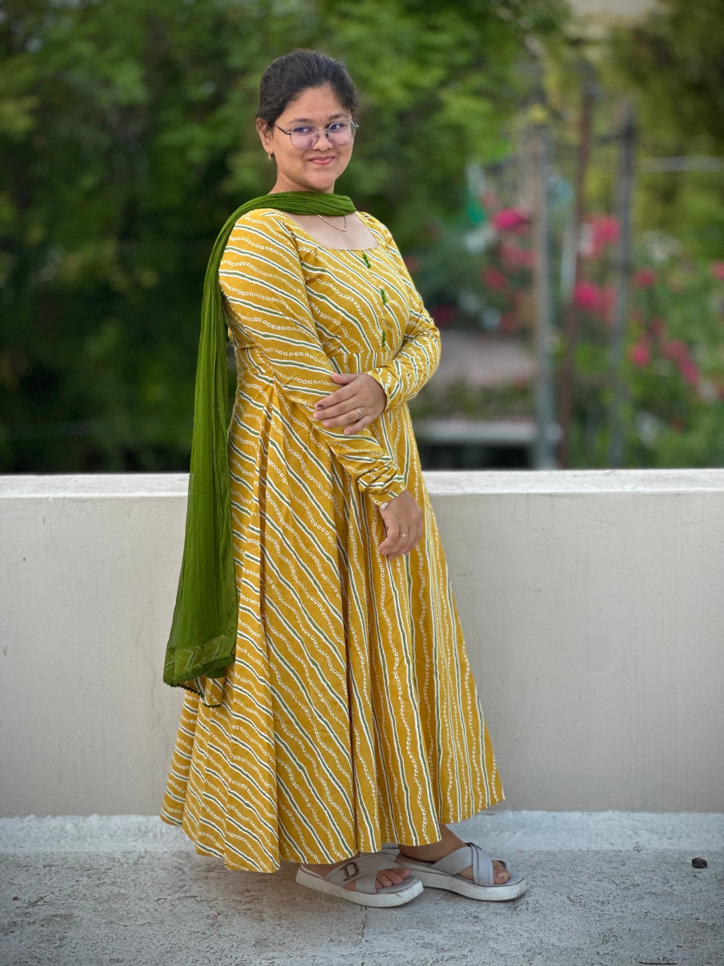 OBK0216 SNEHA - Yellow Bandhej