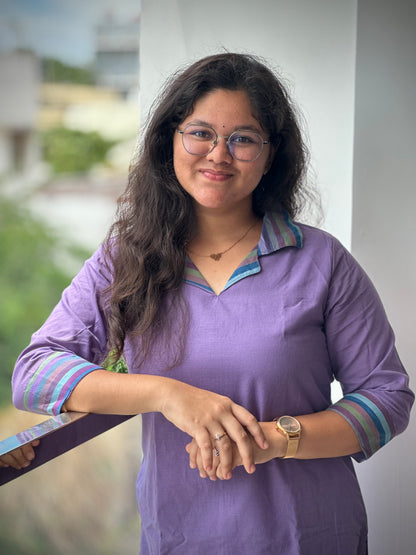 OBKC0020 KANIMOZHI Violet stripes