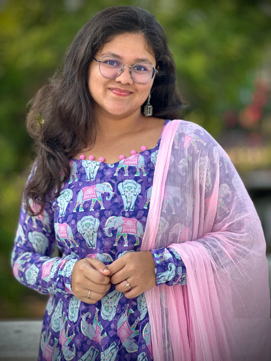 OBKF0039 SNEHA - Violet elephant