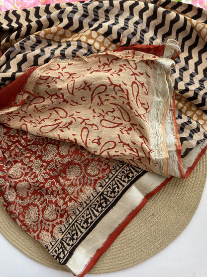 OBKS0010 Rust Linen saree