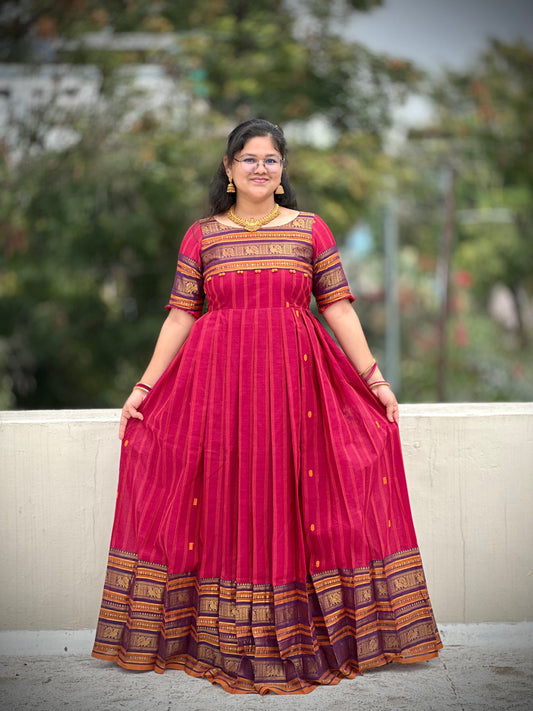 OBK0189 ASWATHY Frock-Pink