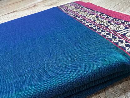 OBKS0024 Peacock Blue Narayanpet saree