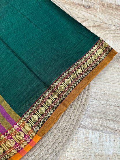 OBKS0023 Bottle green Narayanpet saree