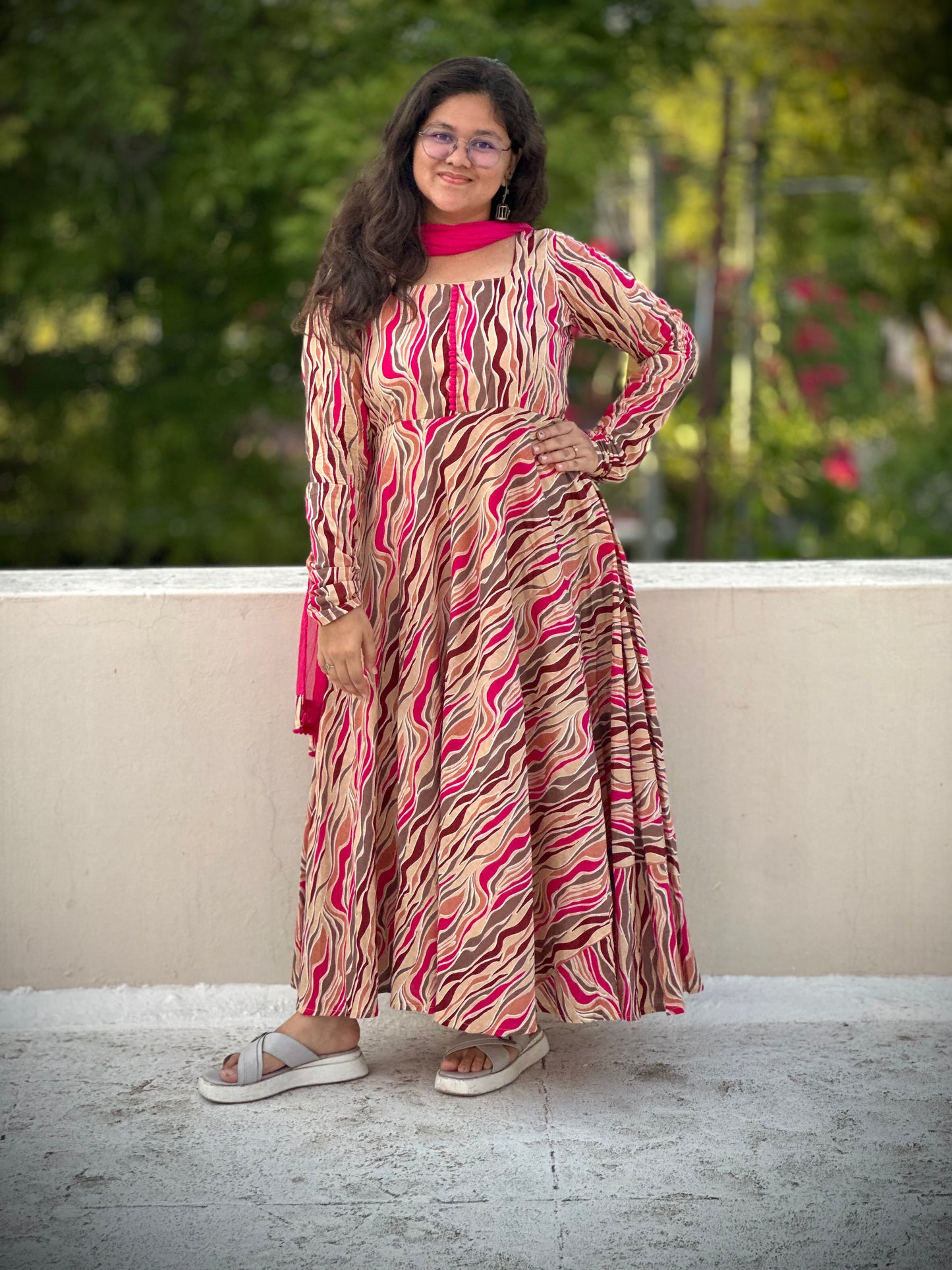OBKF0038 SNEHA - Pink stripes