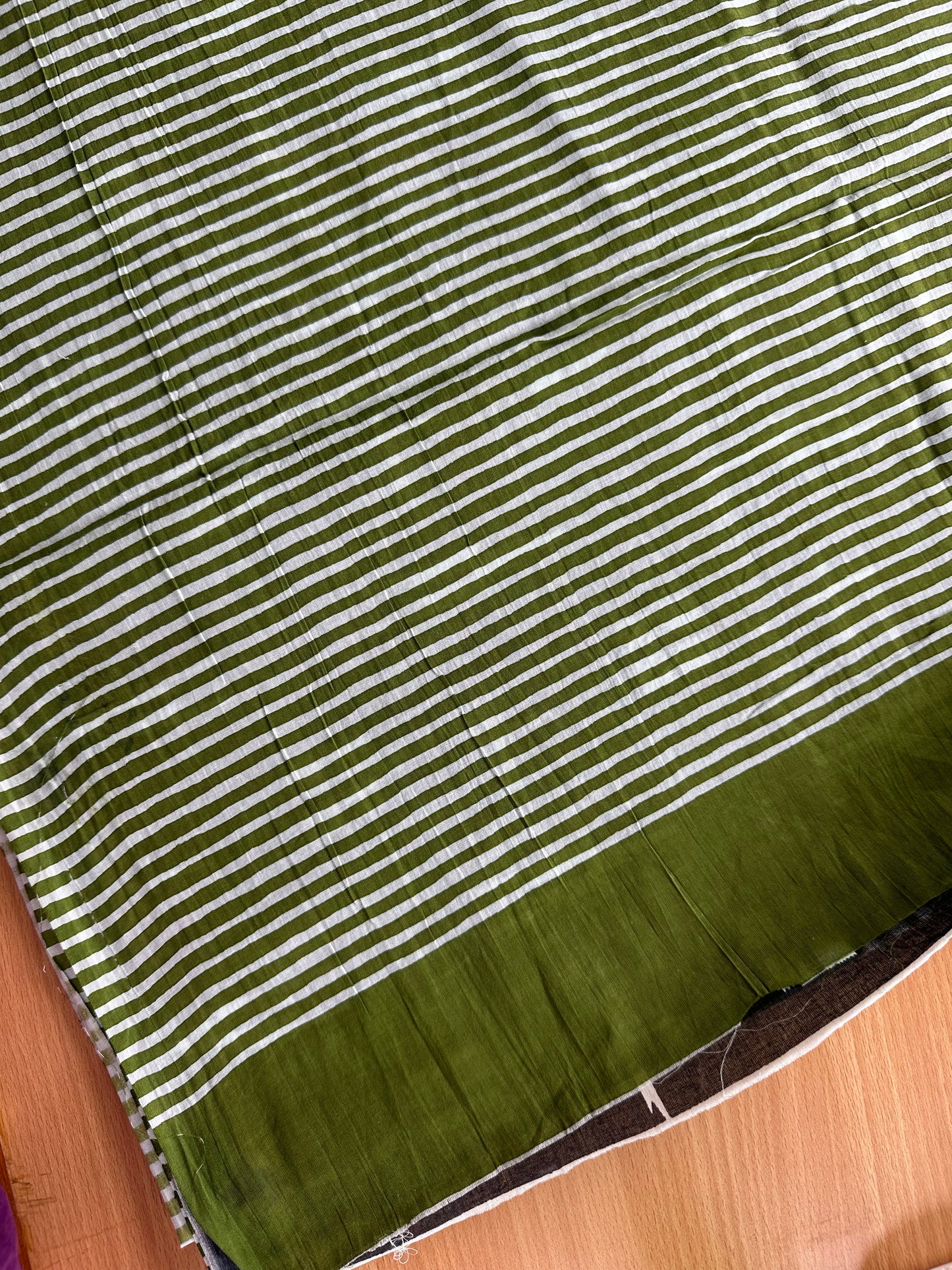 OBKS0019 Mul cotton saree - Green tree