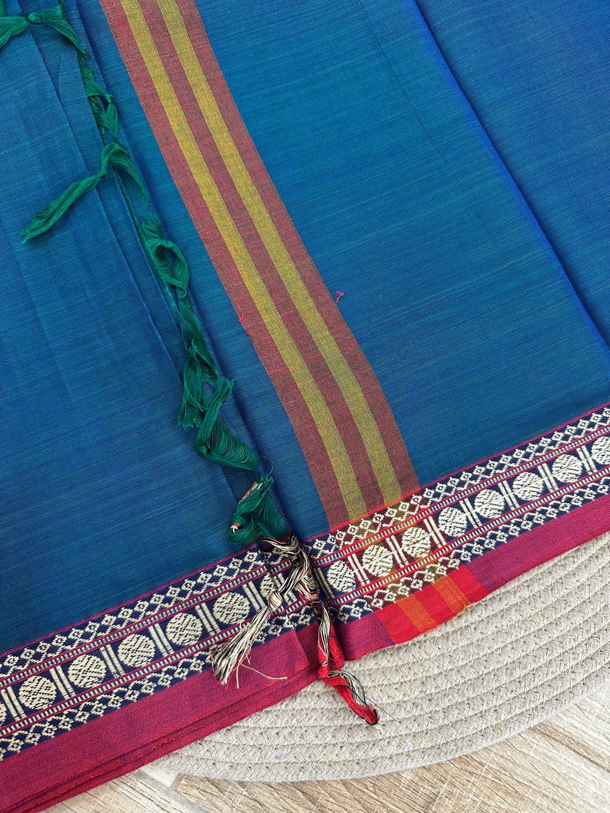 OBKS0024 Peacock Blue Narayanpet saree
