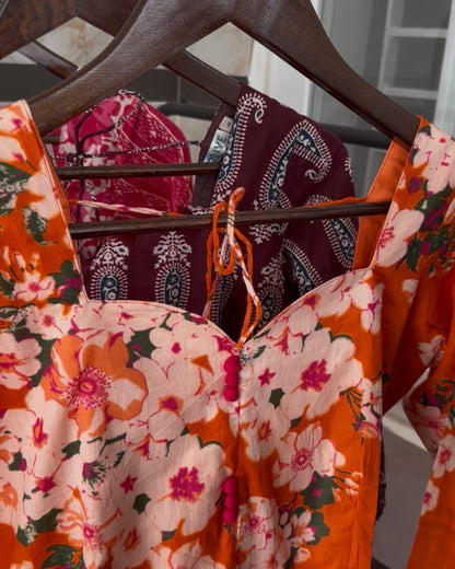 OBK02 SNEHA - Orange flowers