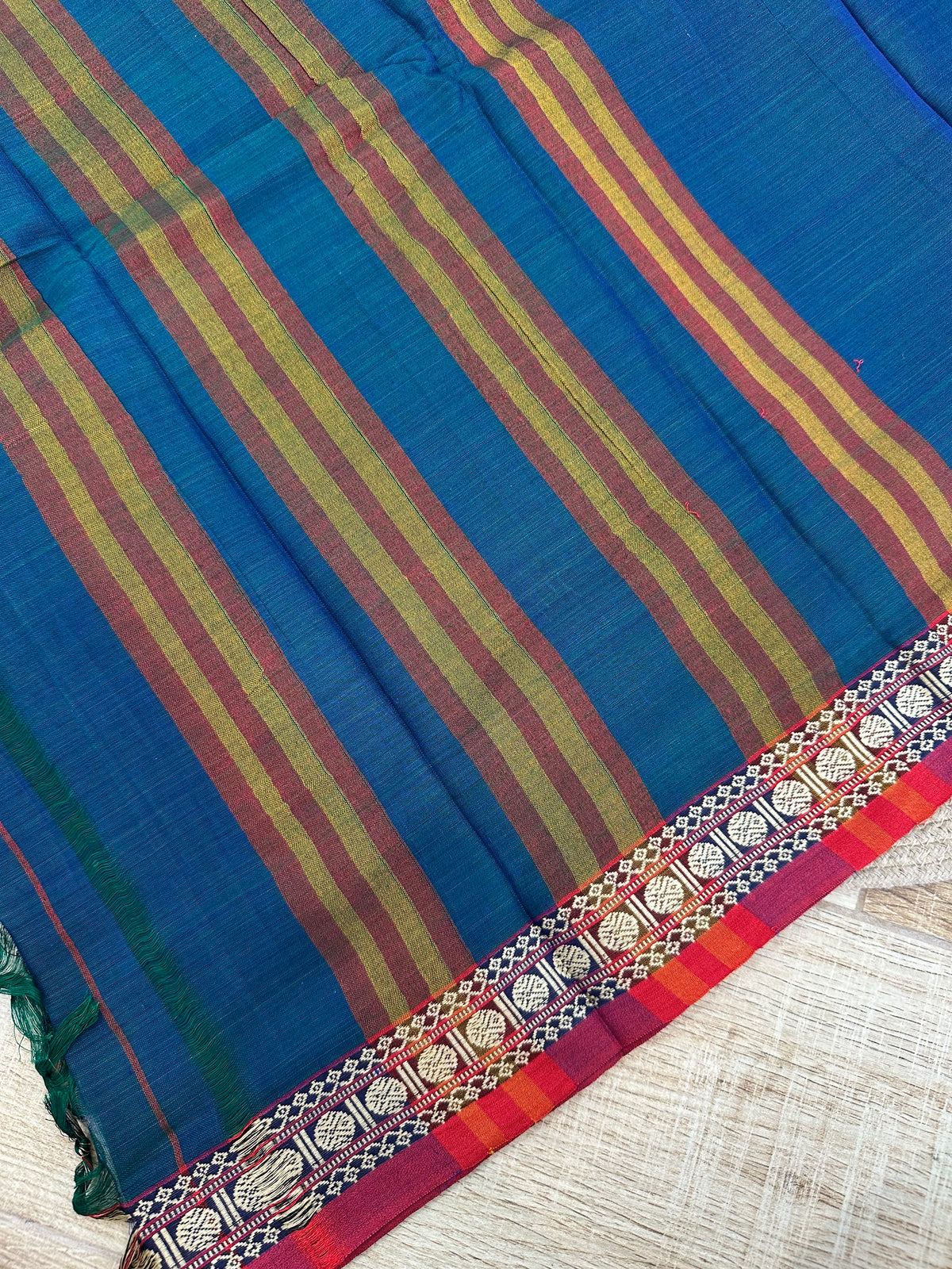 OBKS0024 Peacock Blue Narayanpet saree