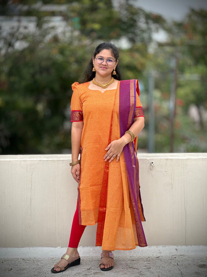 OBK0190 ASWATHY Kurthi-Yellow