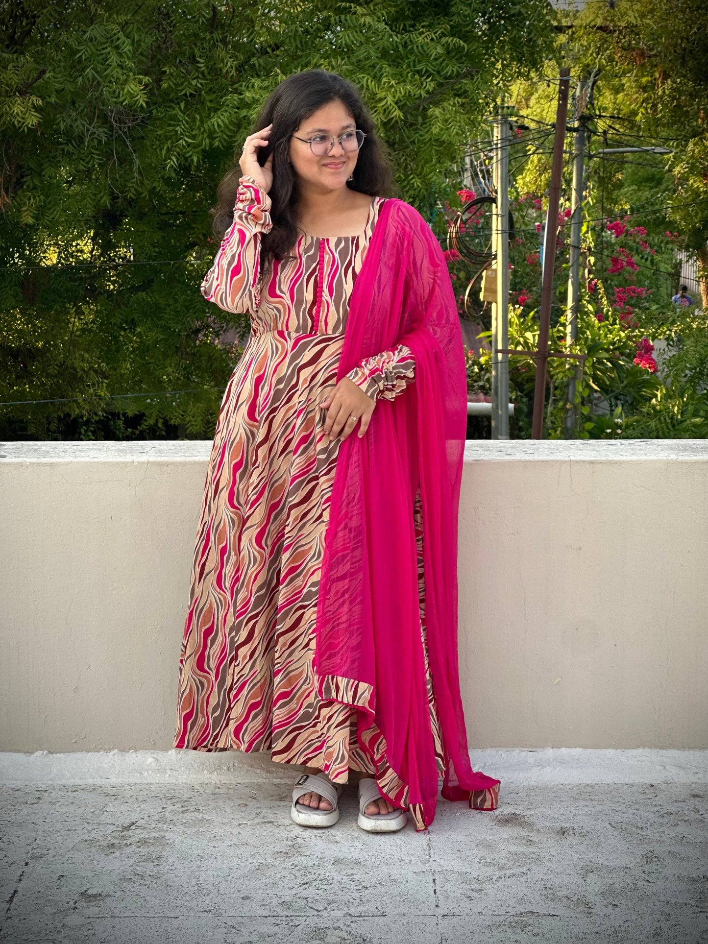 OBKF0038 SNEHA - Pink stripes
