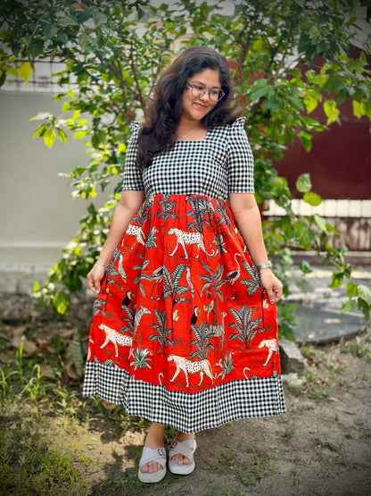 OBK0121 Orange Cheetah Maxi