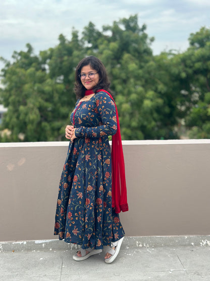 OBKF0051 SNEHA - Peacock blue