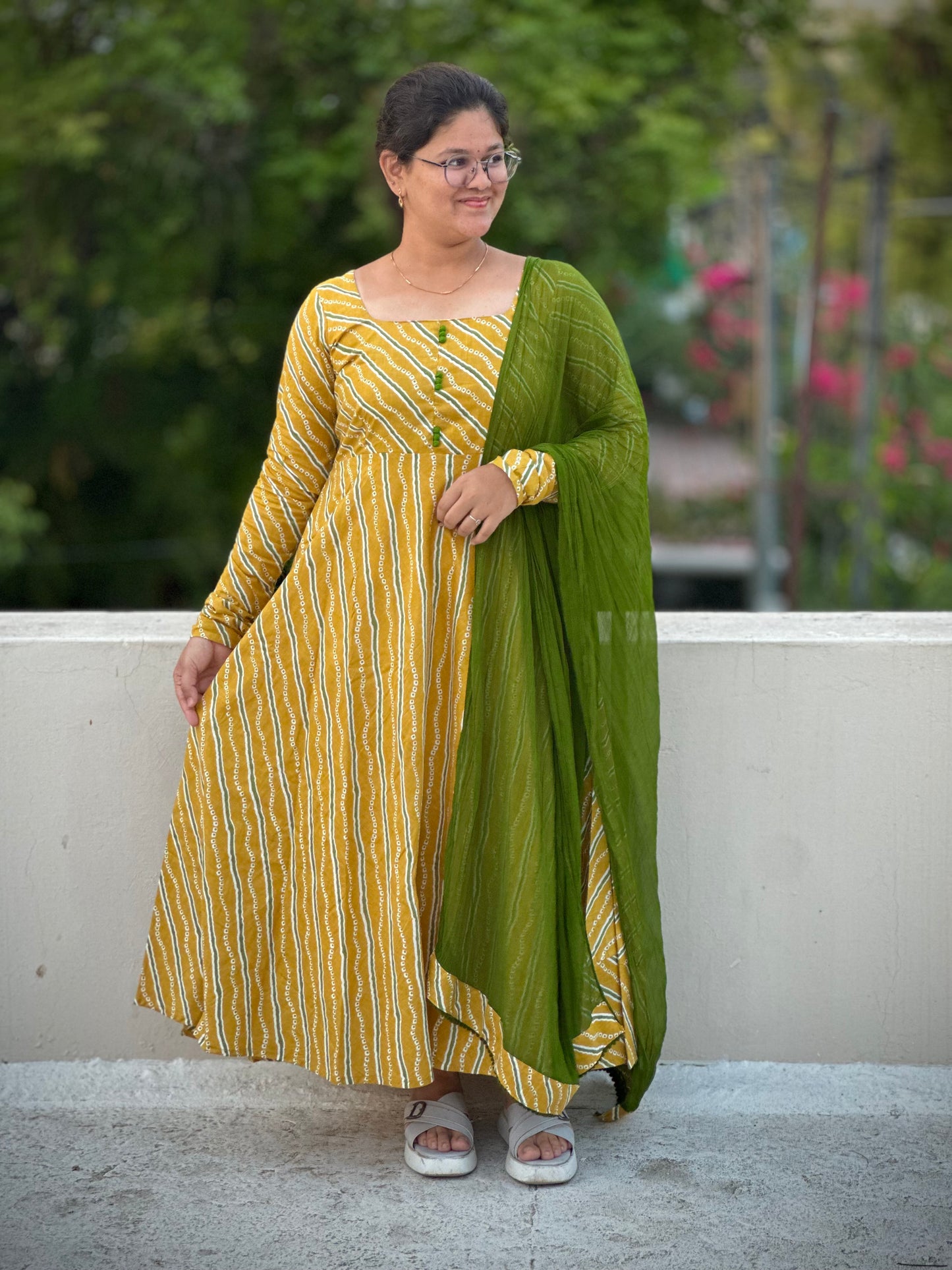 OBK0216 SNEHA - Yellow Bandhej