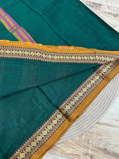 OBKS0023 Bottle green Narayanpet saree